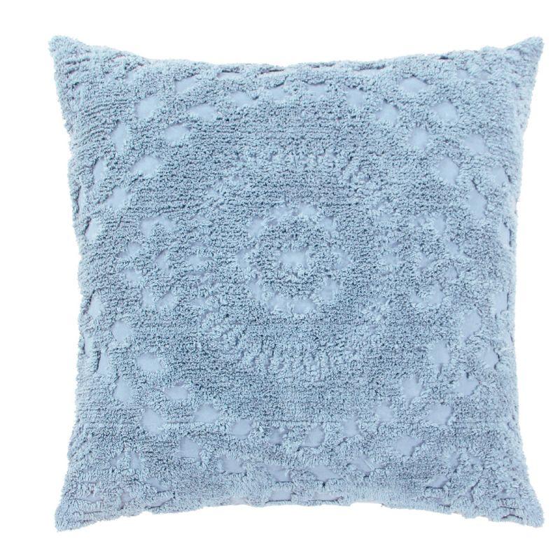 Euro Rio Collection 100% Cotton Tufted Unique Luxurious Floral Design Pillow Sham Blue - Better Trends