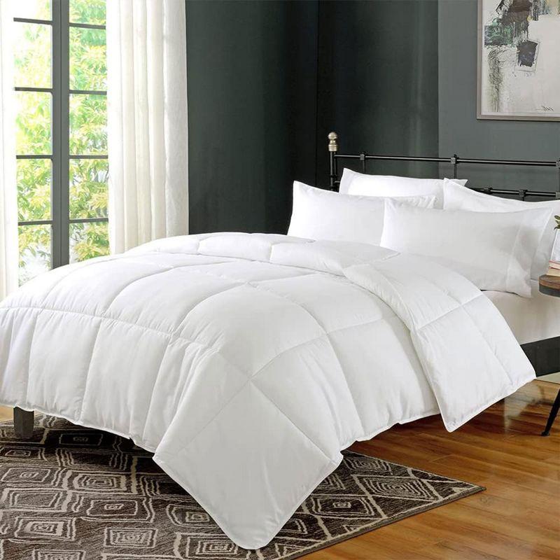 APSMILE Reversible All Season Ultra Soft Cloud Fluffy Plush Recycled Microfiber Down Alternative Full King Comforter Duvet Quilt, All White