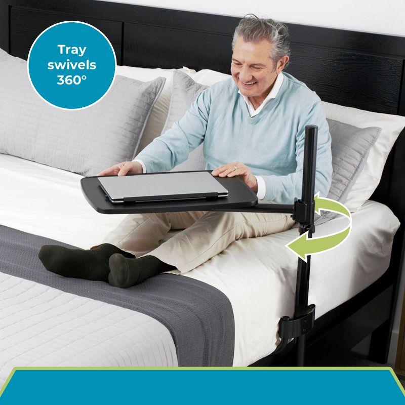 Able Life Universal Overbed Table, Adjustable Bedside Swivel Tray & Laptop Desk, Black