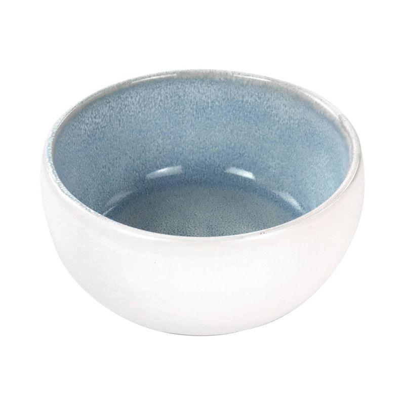 16pc Stoneware Mocha Dinnerware Set Blue - Elama: Solid Pattern, Service for 4, Includes Mugs, Plates & Bowls