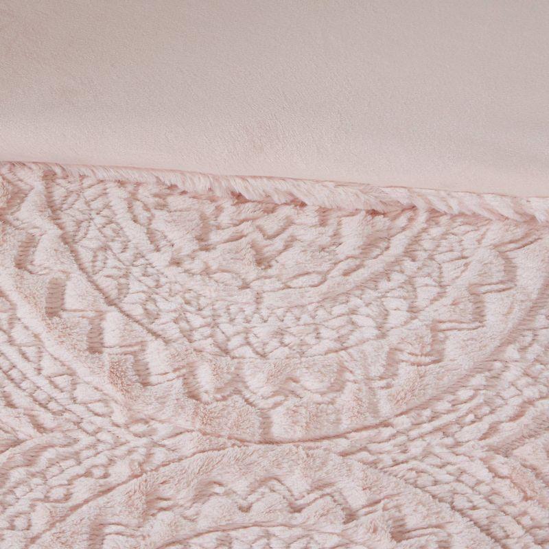 Madison Park Arya Embroidered Medallion Faux Fur Ultra Plush Comforter Set