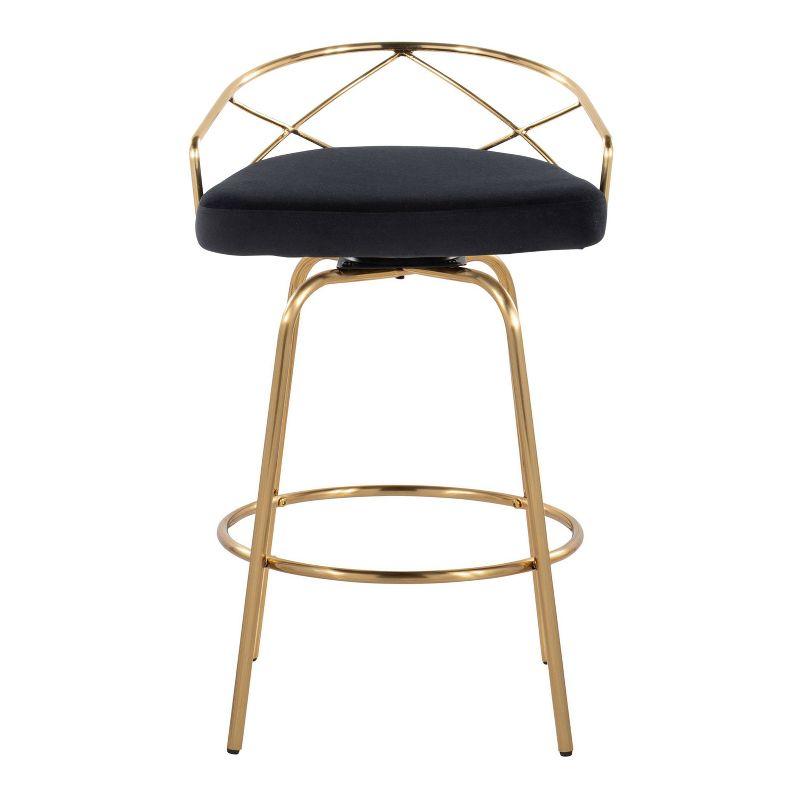 George Oliver Lakyia Swivel Upholstered Counter Stool with Metal Frame (Set of 2)