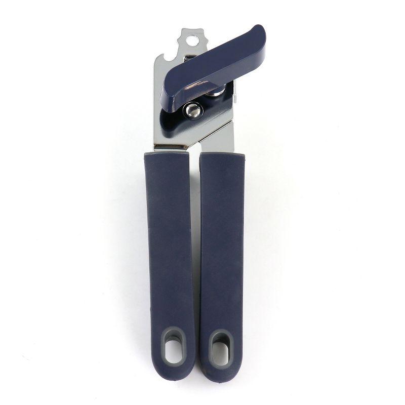 Navy Blue Stainless Steel Can Opener and Tongs Set