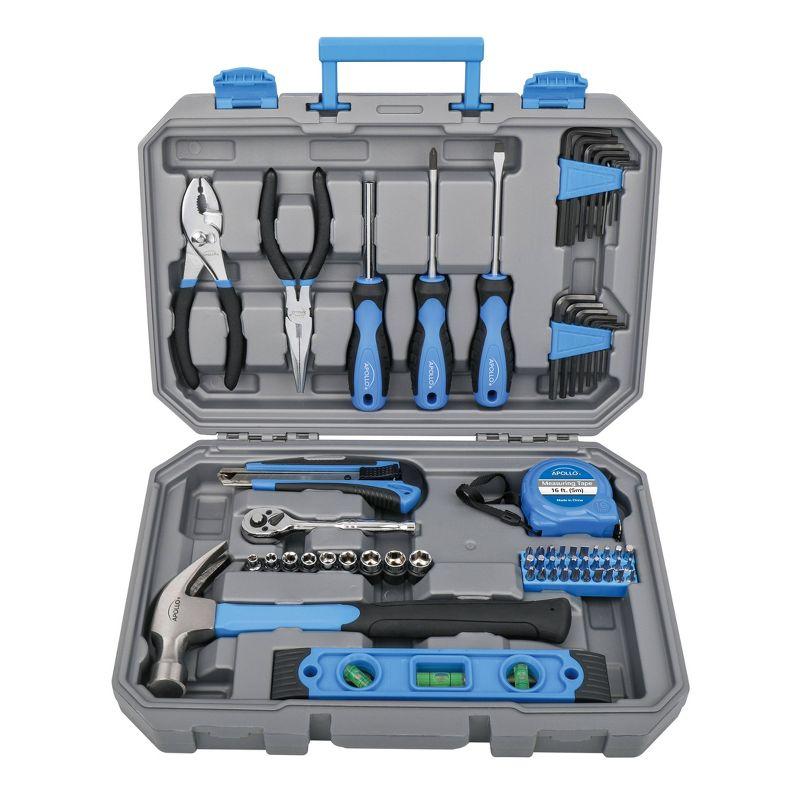 65-Piece Blue High-Alloy Steel Household Tool Set with Case