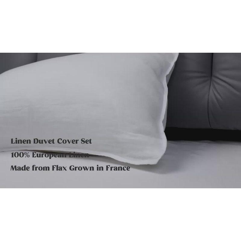 Peace Nest Luxurious Premium Flax Linen Duvet Cover and Pillow Sham Set Moisture-Wicking and Breathable, Green, Twin, 68"x90"