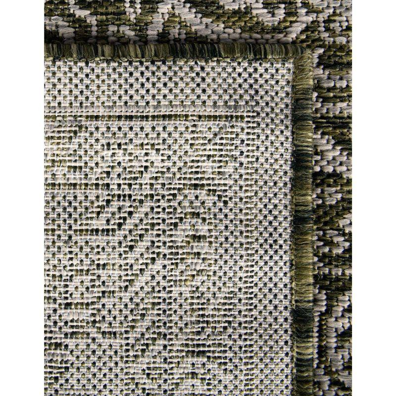 Unique Loom 7' 1 x 10' 0 Rectangle Indoor/Outdoor Traditional Green Area Rug