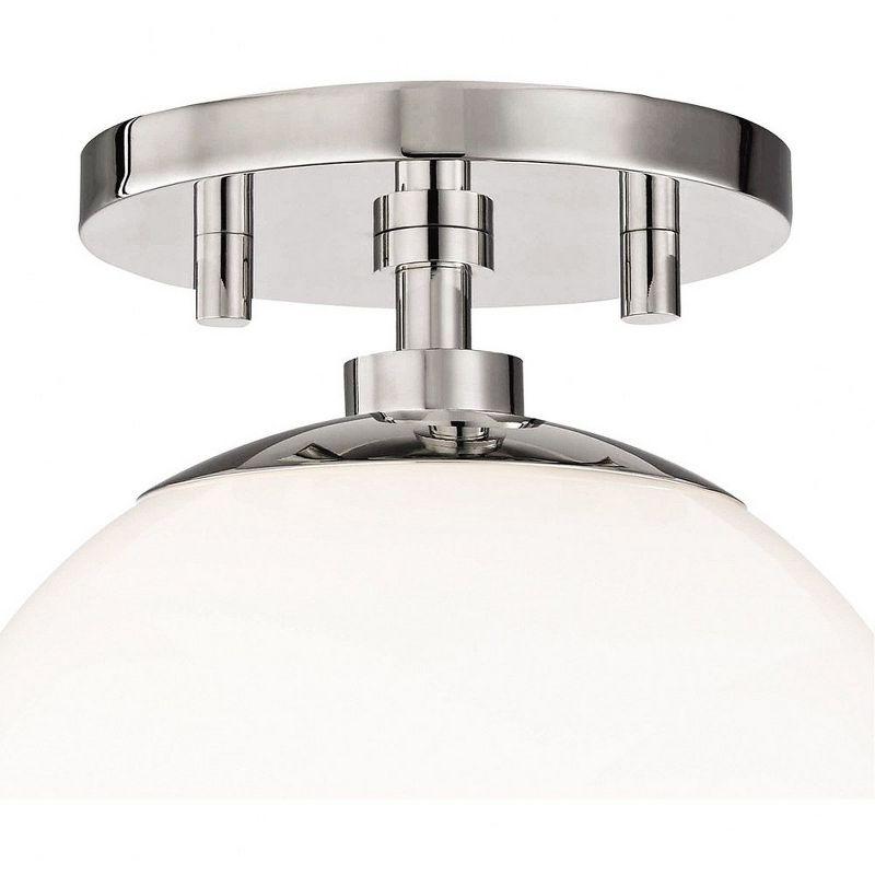 Mitzi Stella 1 - Light Semi-Flush Mount in  Polished Nickel White Shade