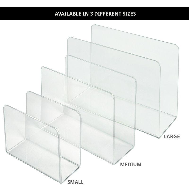 Azar Displays Clear Acrylic Desk File Holder- Large, 4-Pack