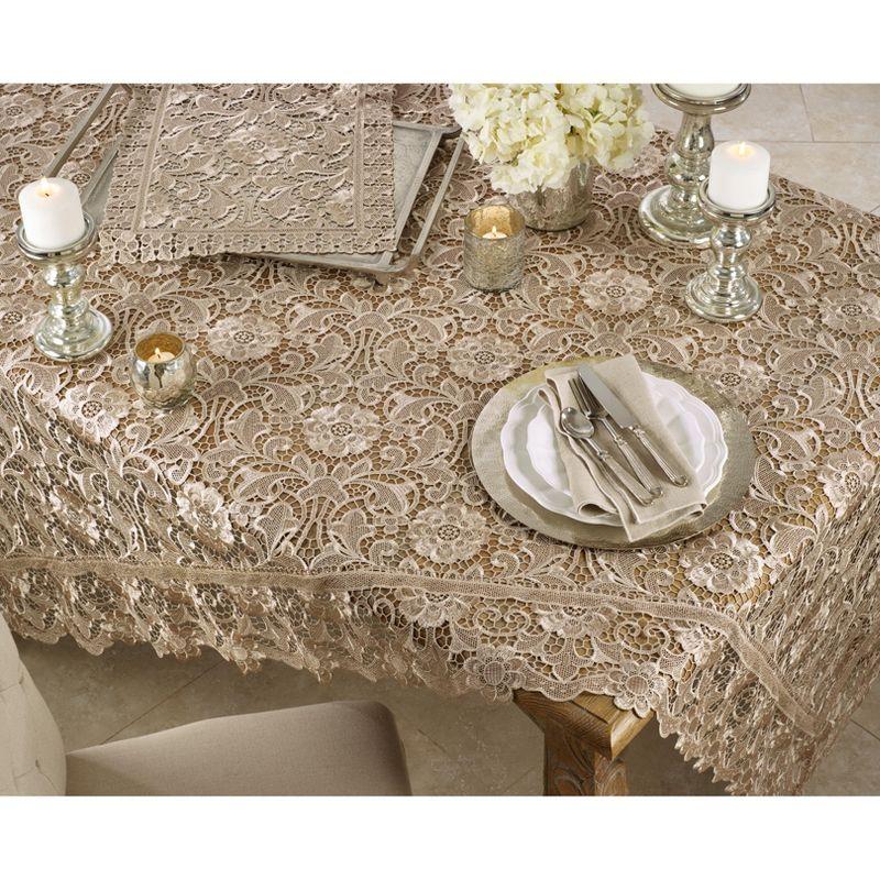 House of Hampton® Mihane Lace Tablecloth With Antique Floral Design