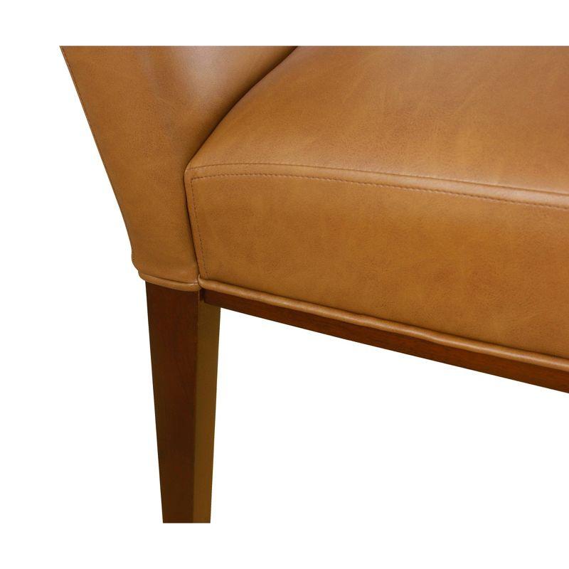 Kolbe Dining Chair Carmel Faux Leather - HomePop: Espresso Legs, PVC Upholstery, Spot Clean