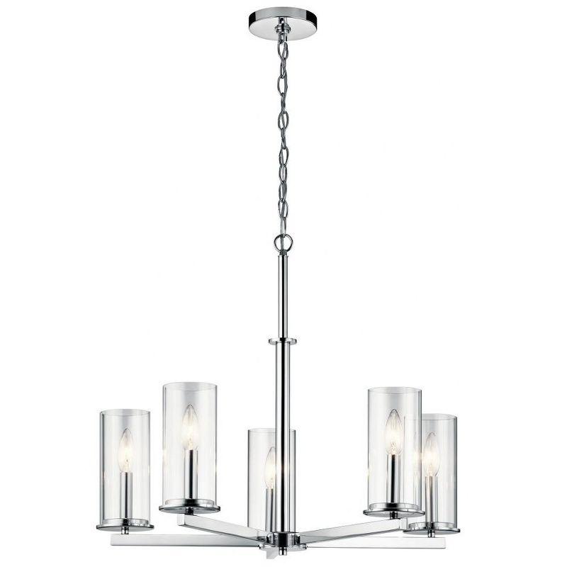 Crosby 22.25" 5 Light Chandelier Clear Glass Chrome