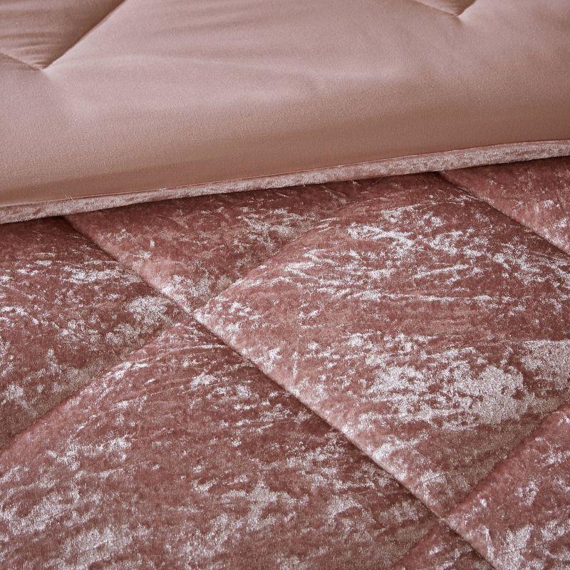 Felicia Crushed Velvet Comforter Set with Throw Pillow