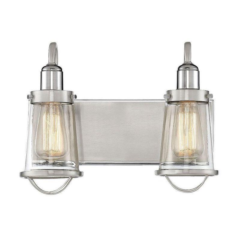 Savoy House Lansing 2 - Light Vanity in  Satin Nickel/Polished Nickel