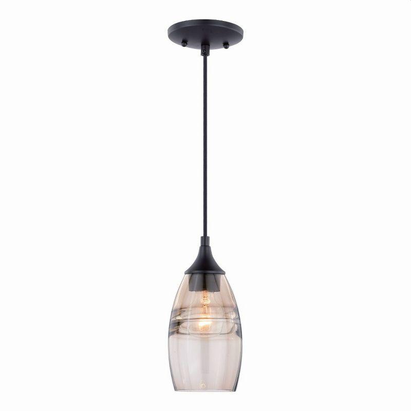 Milano Oil Rubbed Bronze Mini Pendant with Amber Glass