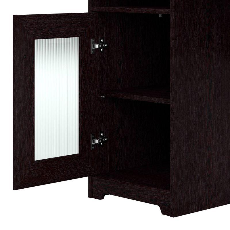 Cabot 60W L Shaped Computer Desk with Hutch Espresso Oak - Bush Furniture: Executive Workstation, Storage Hutch, File Drawer