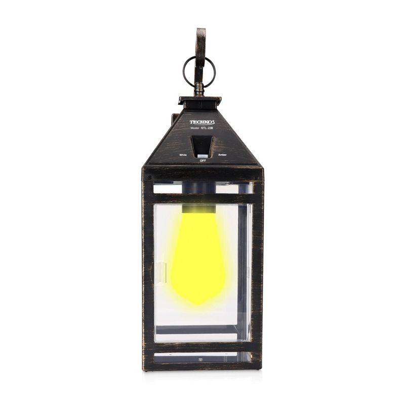 Techko Maid LED Solar Portable Decorative Outdoor Lantern: Weather-Resistant, Automatic On/Off