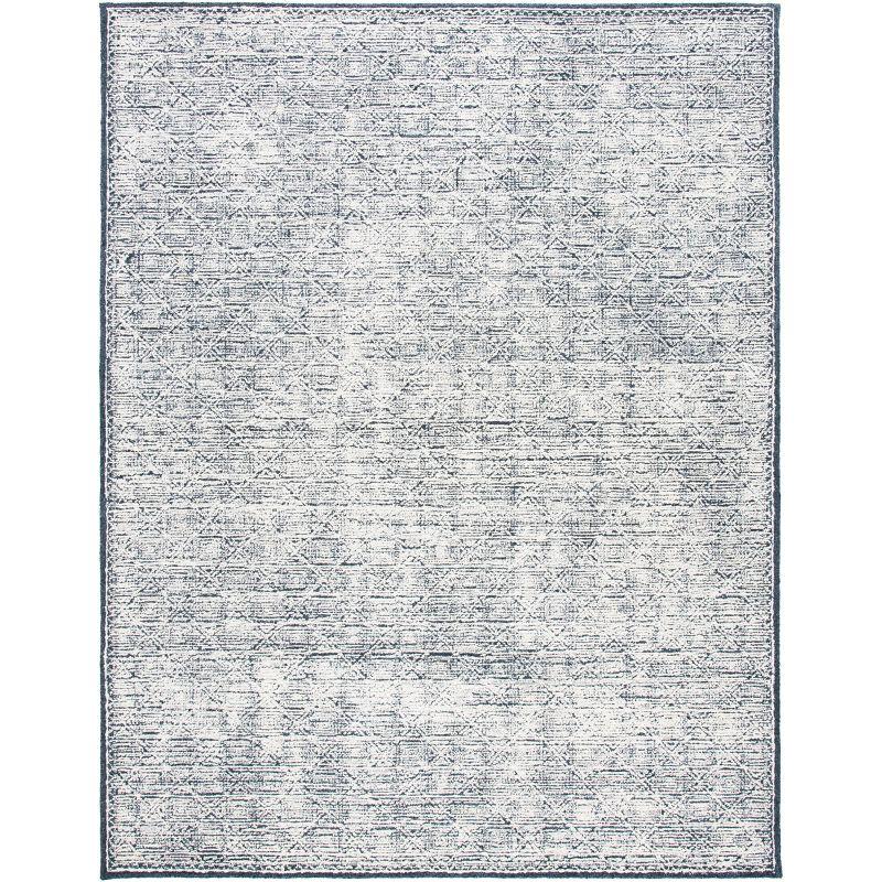 Black Hand-Tufted Wool and Synthetic 8' x 10' Area Rug