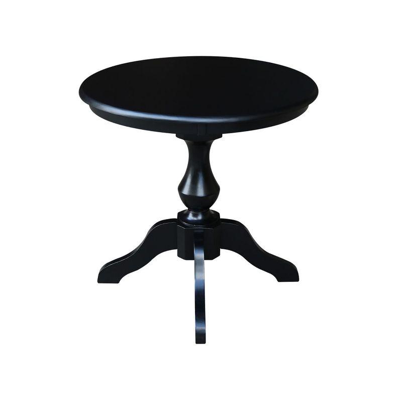 Elegant 30" Round Black Solid Wood Pedestal Dining Table