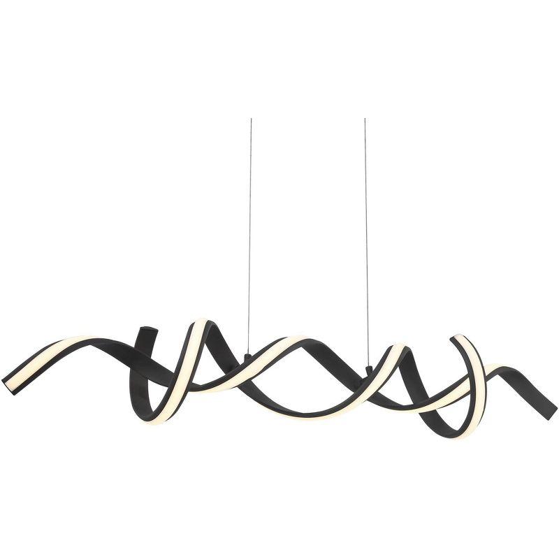 Helix Black Spiral LED Island Pendant Chandelier