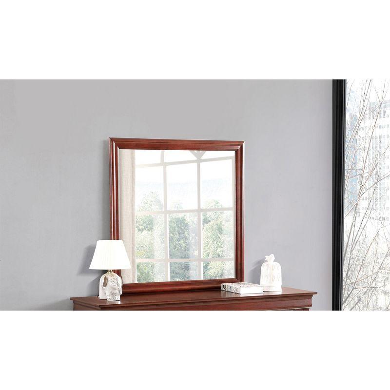 Passion Furniture 38 in. x 38 in. Classic Square Wood Framed Dresser Mirror