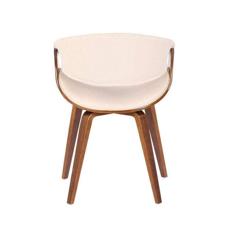 Symphony Mid-Century Modern Dining Accent Chair Walnut/Cream - LumiSource: Upholstered, Wood Legs, 250lb Capacity