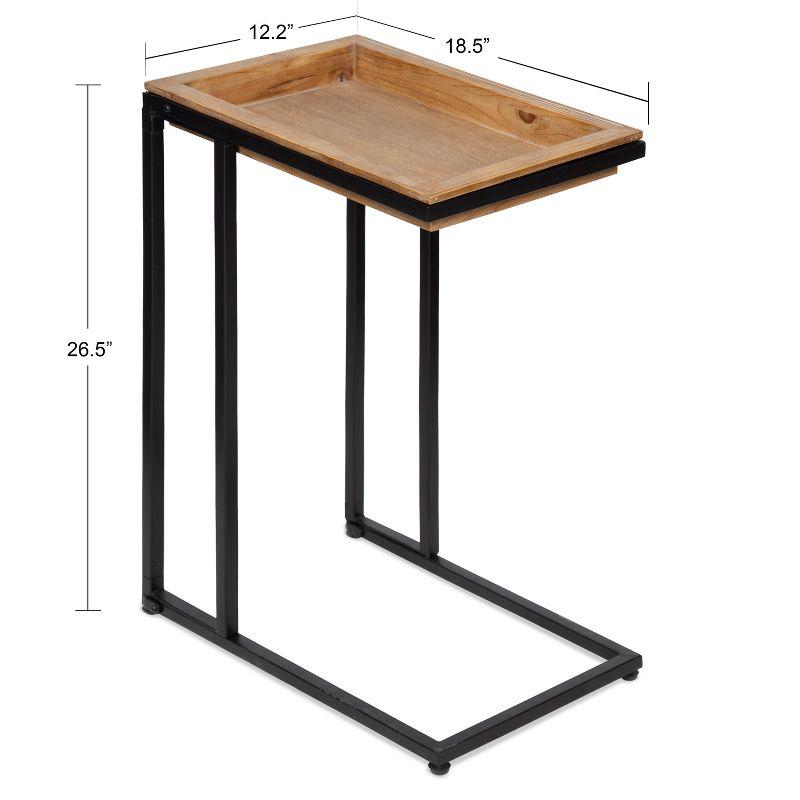 Lockridge Light Rustic Brown and Black Metal C-Table