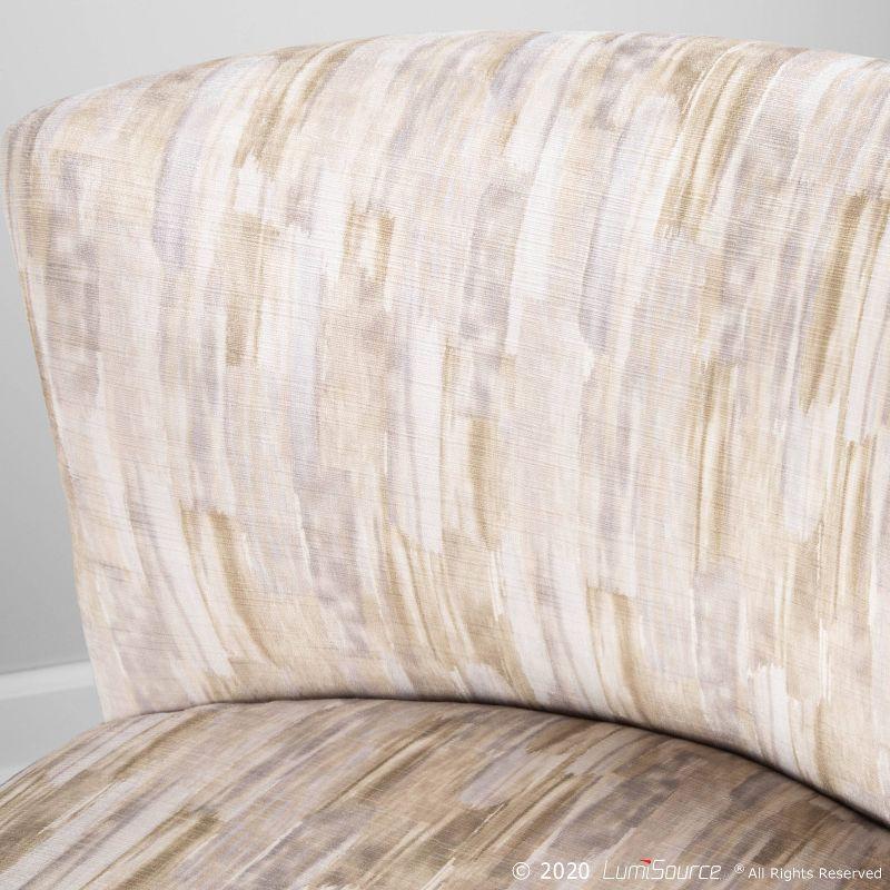 Fran Contemporary Upholstered Slipper Chair Gold/Light Brown - LumiSource: Modern Metal Frame, Polyester, Spot Clean