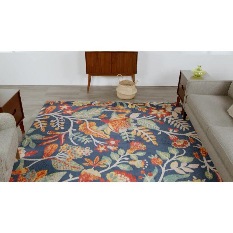 Nourison Allur Botanical Indoor Area Rug Navy Multicolor 9' x 12'