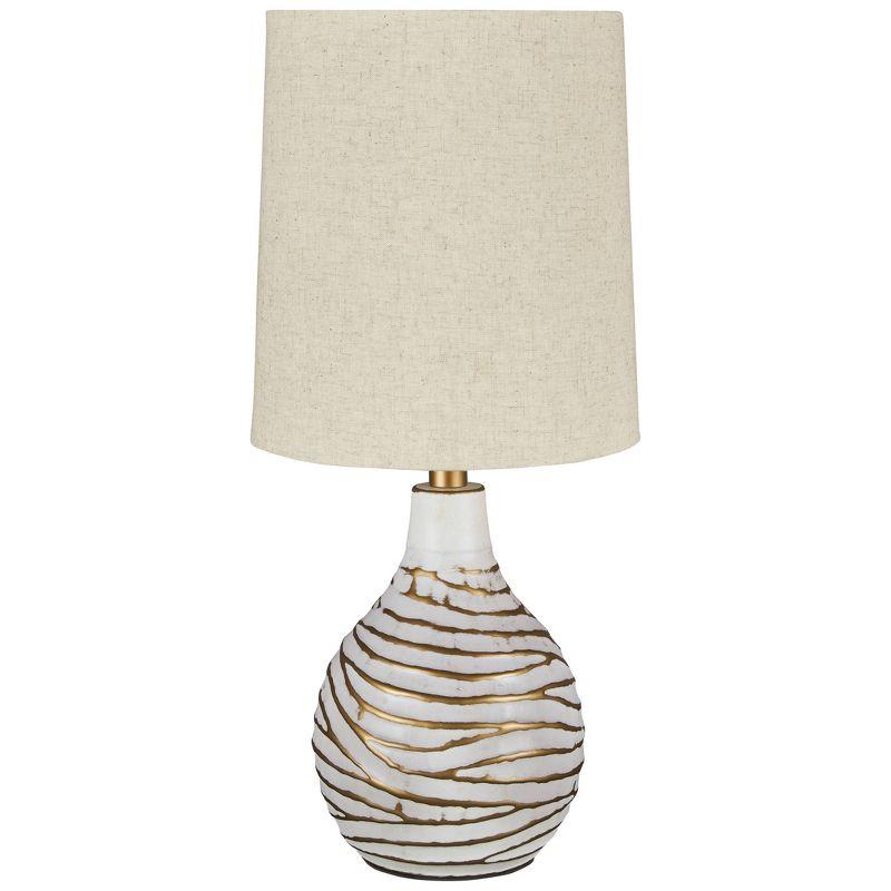 Aleela Table Lamp White/Gold - Signature Design by Ashley: Metallic Antiqued Finish, Drum Shade, 22.25" Height