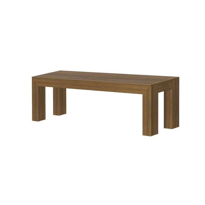 Plank+Beam Modern Wood Dining Bench, Solid Wood Bench for Dining Table, 60", Pecan Wirebrush