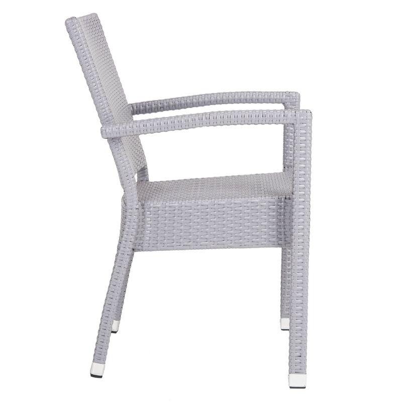 Kelda Stackable Arm Chair Indoor/Outdoor (Set Of 2) - PAT4004 - Grey - Safavieh