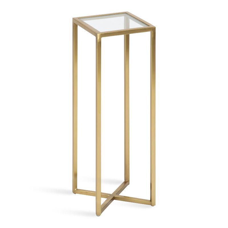 Kate and Laurel Jaspur Square Metal Drink Table, 7x7x21, Gold