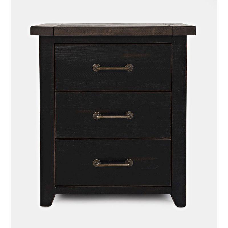 Jofran,Madison County Rustic Reclaimed Solid Wood Farmhouse USB Charging Nightstand
