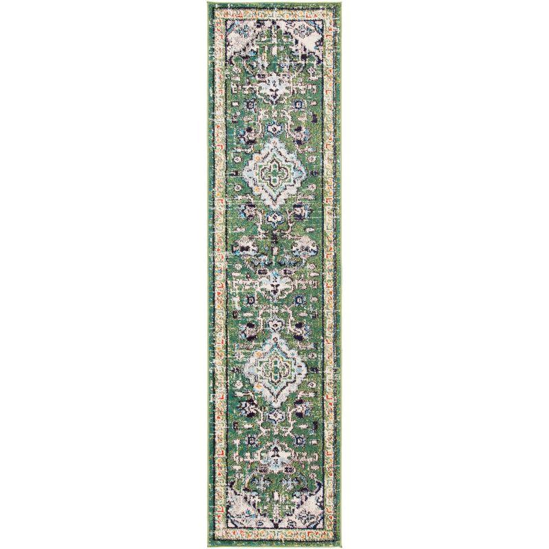 Madison MAD474 Power Loomed Indoor Runner Rug - Green/Turquoise - 2'2"x6' - Safavieh