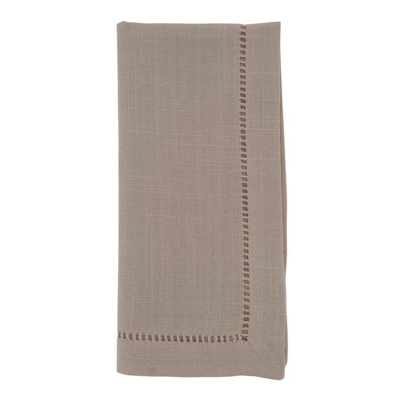 Saro Lifestyle Napkin /w Hemstitch Border, 22" Square, Taupe (Set of 12)