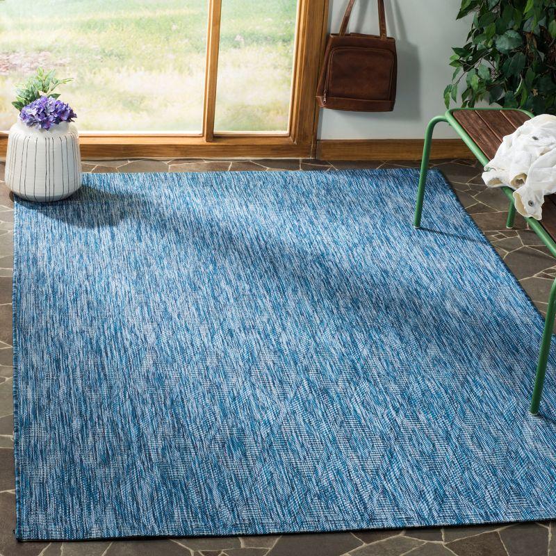 Navy Blue Geometric Indoor/Outdoor Area Rug