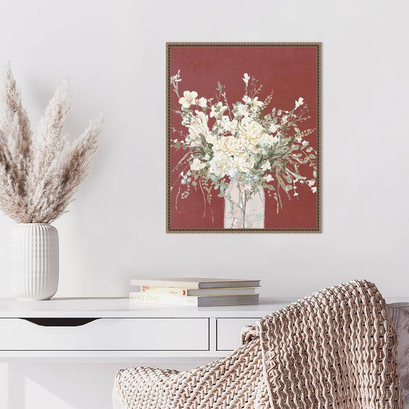 Amanti Art Warm Flowers in Glass Vase by Patricia Pinto Canvas Wall Art Print Framed 16 x 20-in.