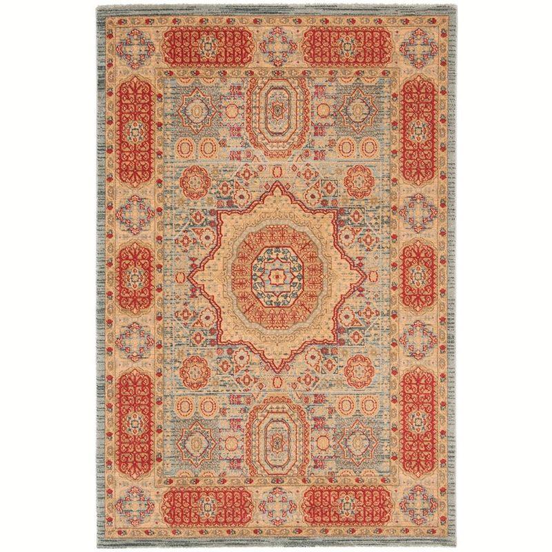 Mahal MAH622 Power Loomed Indoor Area Rug - Navy/Red - 6'7"x9'2" - Safavieh.