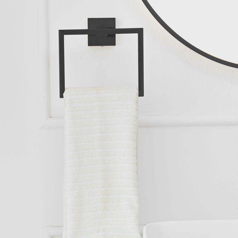 Bath Towel Ring Bathroom Hand Towel Holder Stainless Steel Square Towel Hangers Wall Mounted In Brushed Nickel