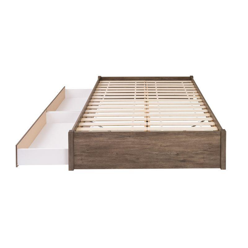 Queen Select 4 - Post Platform Bed with 2 Drawers Drifted Gray - Prepac