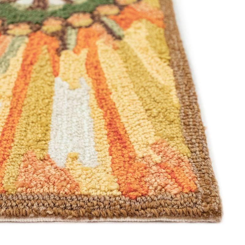Liora Manne Frontporch Sunflower Indoor/Outdoor Rug Yellow 5' Round