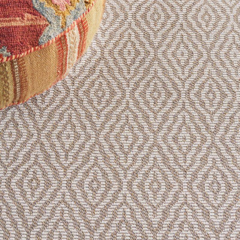 Martha Stewart Rugs Martha Stewart Cotton Geometric Rug in Taupe