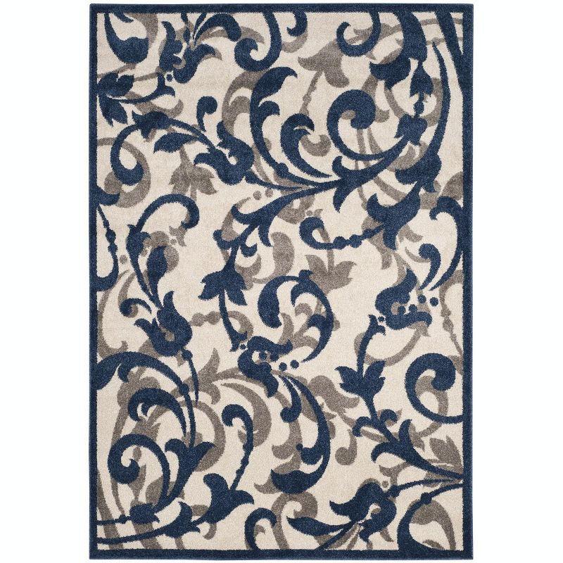 Amherst AMT428 Power Loomed Indoor Area Rug - Ivory/Navy - 5'3"x8' - Safavieh