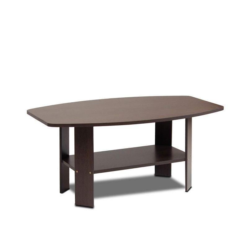 Furinno 35.5" Simple Design Industrial Coffee Table 2-Tier Rectangular Living Room Furniture,Dark Brown