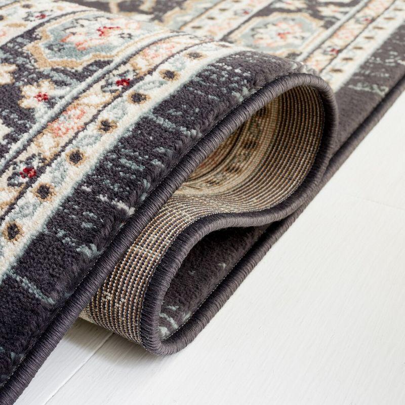 Lyndhurst LNH338 Power Loomed Area Rug - Anthracite/Teal - 4'x6' - Safavieh.