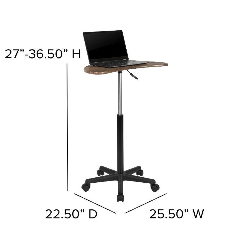 Flash Furniture Sit to Stand Mobile Laptop Computer Desk - Portable Rolling Standing Desk