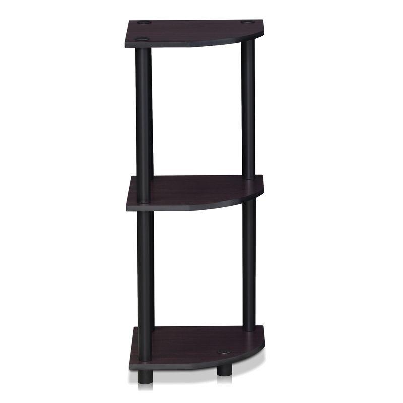 Black Corner 3-Tier Composite Wood Display Shelf