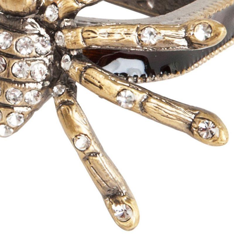 Gold Spider Design Napkin Rings, Set of 4