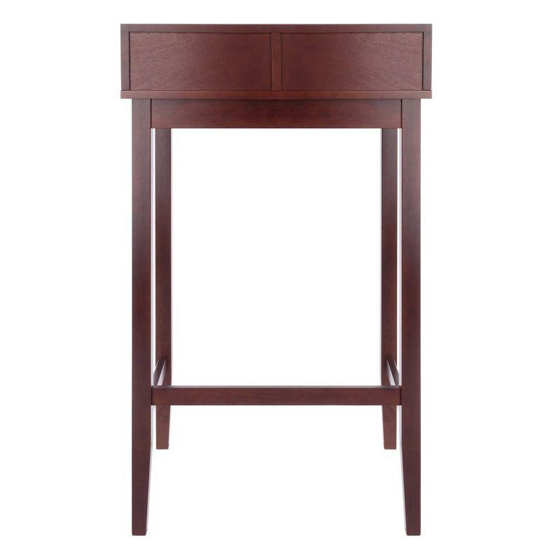 Winsome Brighton High Desk Walnut: Modern Office Furniture, Space-Saving Writing Table for Bedrooms