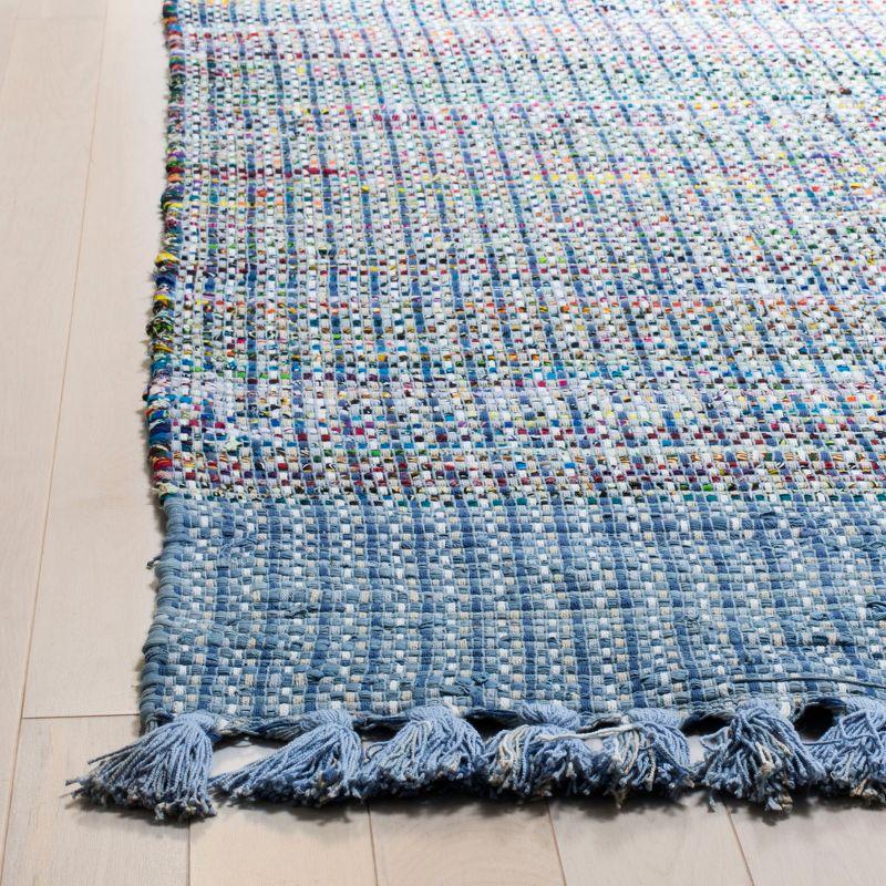 Montauk Blue Multi 2'3" x 8' Flat Woven Cotton Wool Runner